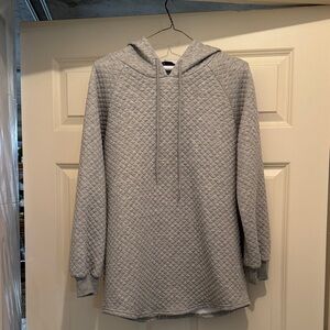 SHEIN Light Gray Quilted Hoodie